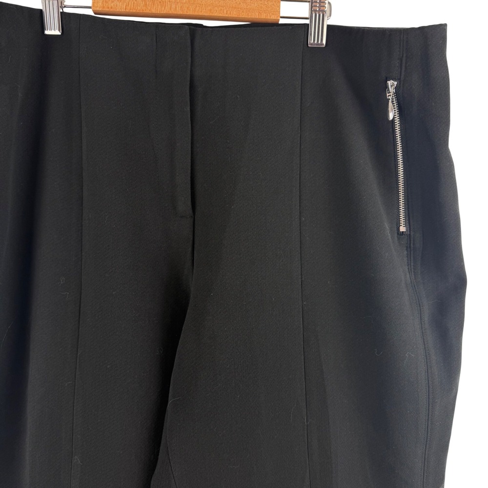 Black Label by Chico's Ankle Pants Womens 3 Black Stretch Zip Pocket Ponte Seam